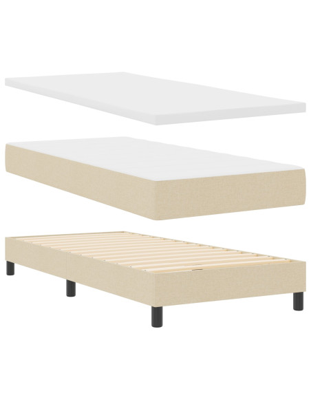 Struttura Letto  con Materasso Beige Tessuto 90 x 200 cm