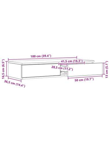 Cassetti per letto Legno vecchio 100 x 36,5 x 16,5 cm