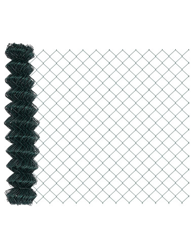 Recinzione con Posto Verde 1 x 10 m Acciaio e PVC