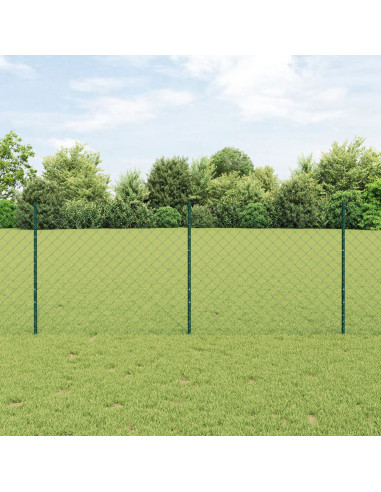 Recinzione con Posto Verde 1 x 10 m Acciaio e PVC