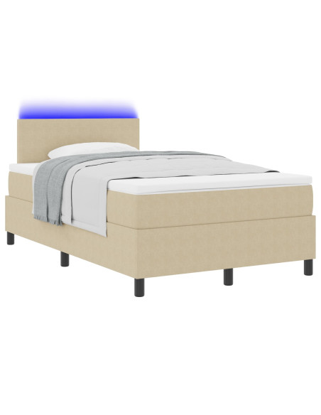 Letto con Box Spring  con Materasso & Luce LED Verde Grigio 120x200 cm Tessuto in Velluto