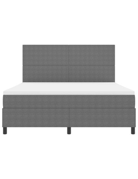 Letto a Rete con Materasso Grigio Chiaro Super King Tessuto in Corduroy