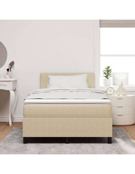 Letto con Box Spring  con Materasso & Luce LED Verde Grigio 120x200 cm Tessuto in Velluto