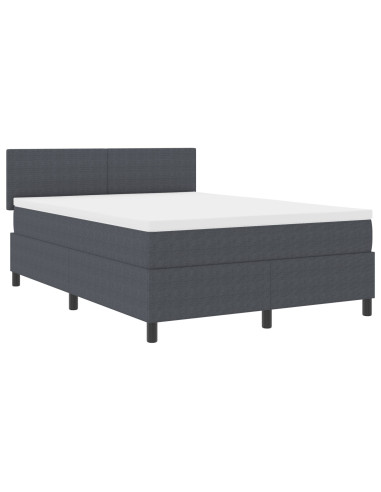 Letto a Sorgente LED Grigio Scuro e Bianco 160 x 200 cm