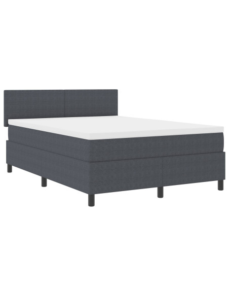 Letto con Box Spring con Materasso&LED Grigio Scuro 160x200 cm Tessuto a Coste