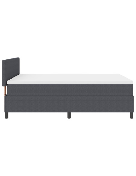Letto con Box Spring con Materasso&LED Grigio Scuro 160x200 cm Tessuto a Coste
