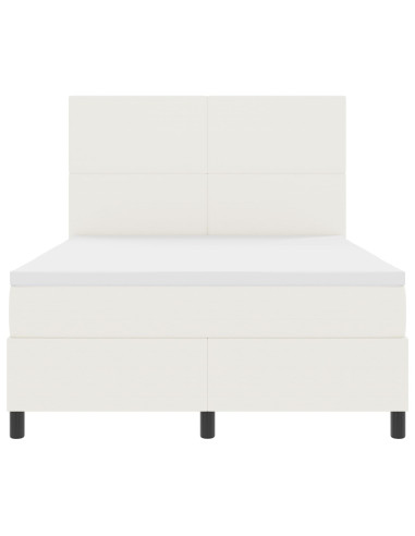 Letto a Sorgente LED con testiera Crema e Bianco 160 x 200 cm