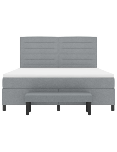 Letto a molle con materasso Grigio chiaro 180 x 200 cm Tessuto