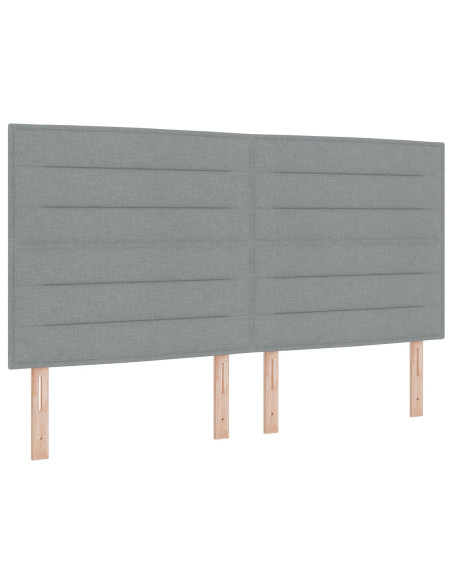 Letto Box Spring con Materasso e Panca Grigia Chiara 180x200 cm in Tessuto