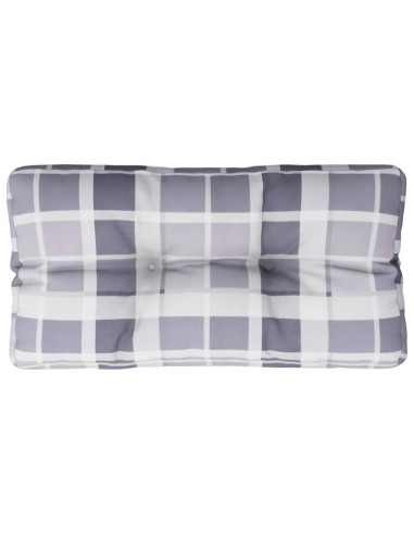 Cuscino per Pallet a Quadri Grigi 80x40x12 cm in Tessuto