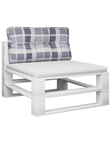 Cuscino per Pallet a Quadri Grigi 80x40x12 cm in Tessuto