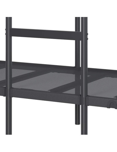 Letto a Castello senza Materasso Nero 75x190 cm in Acciaio