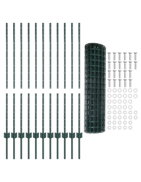 Set di Recinzione da Giardino  2 Pezzi Verde Polietilene