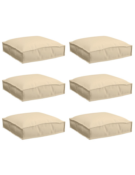Cuscino da esterno  Set di 6 Beige Poliestere 40 x 40 x 8 cm