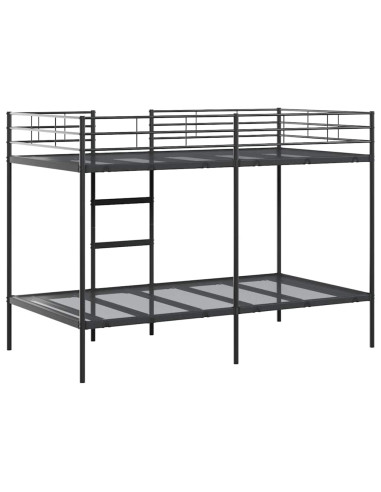 Letto a Castello senza Materasso Nero 107x203 cm in Acciaio