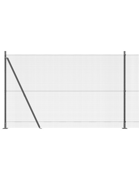 Recinzione in Filo Saldato  con 13 Posti Flangiati Grigio 1.5x50 m Acciaio