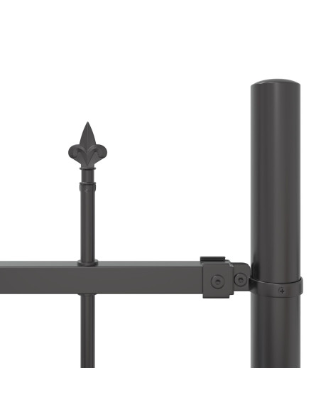 Recinzione da Giardino  con Parte Superiore a Forma di Arco Grigia 5.1x2 m in Acciaio