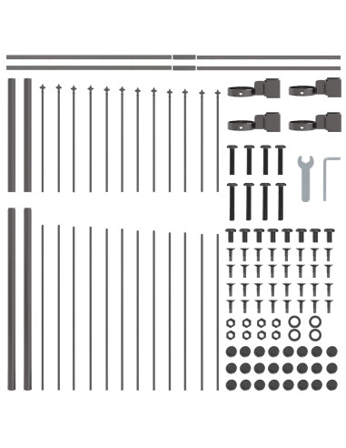 Recinzione per Giardino 4 pcs Grigio 170 x 190 cm