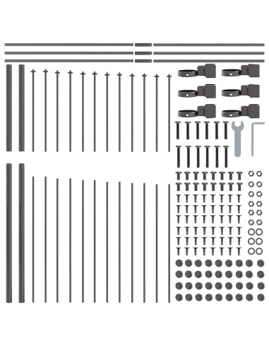 Recinzione per Giardino 4 pcs Grigio 170 x 215 cm