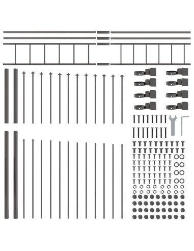 Recinzione per Giardino 4 pcs Grigio 170 x 225 cm