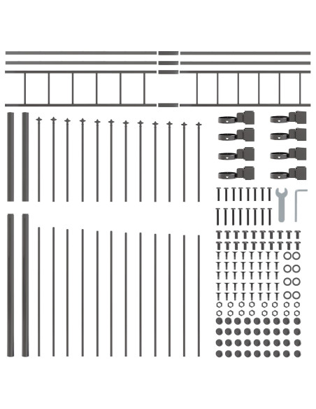 Recinzione per Giardino 4 pcs Grigio 170 x 225 cm