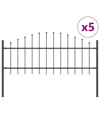 Recinzione per Giardino 5 pcs Grigio 170 x 140 cm