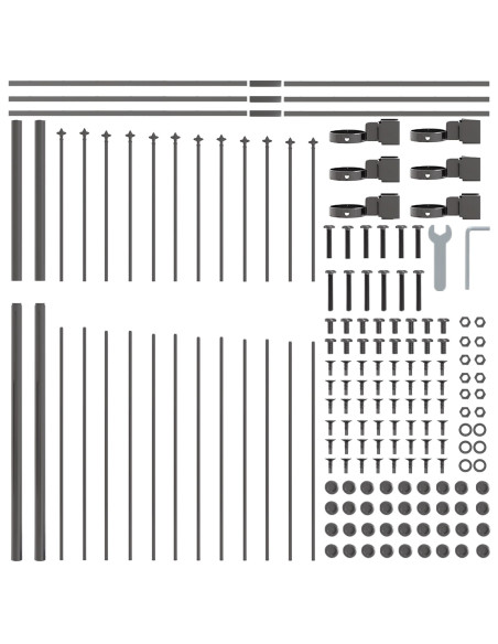 Recinzione per Giardino 5 pcs Grigio 170 x 215 cm