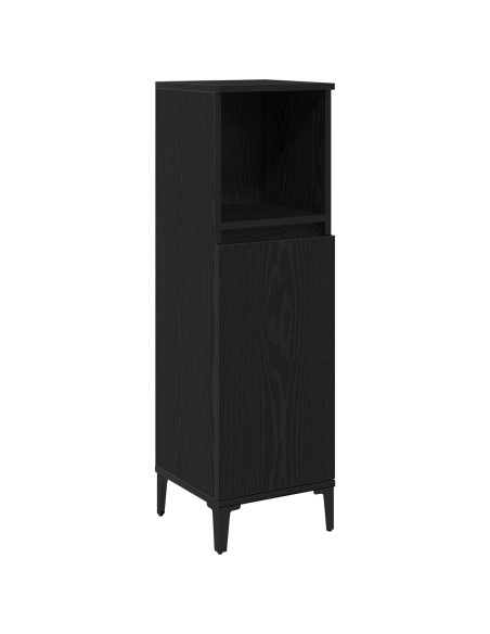 Set di mobili per il bagno Montaggio a parete 3 pcs Rovere Nero