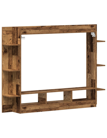 Mobile TV a Muro Legno Invecchiato 152x22x113 cm
