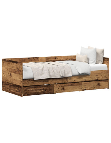 Daybed con testiera Legno vecchio 90 x 200 cm Legno multistrato
