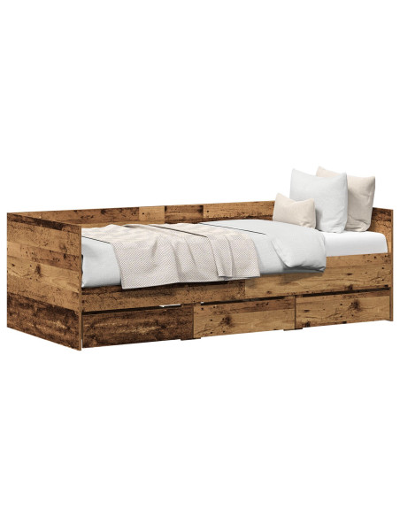 Daybed con testiera Legno vecchio 90 x 200 cm Legno multistrato