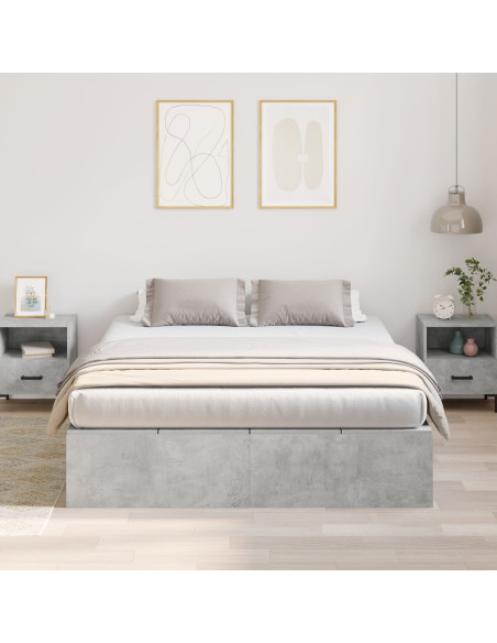 Struttura Letto con Contenitore Grigio Cemento 140x190 cm