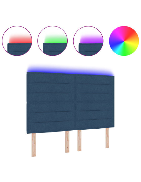 Testata a LED  Design Linee Blu 72 cm Tessuto