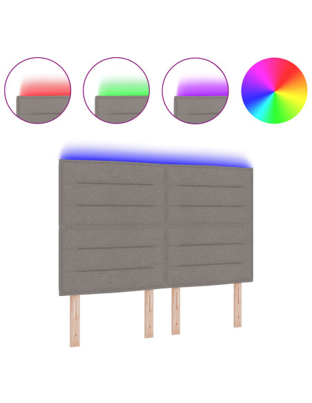 Testiera LED Design Linee Tortora 80 cm Tessuto