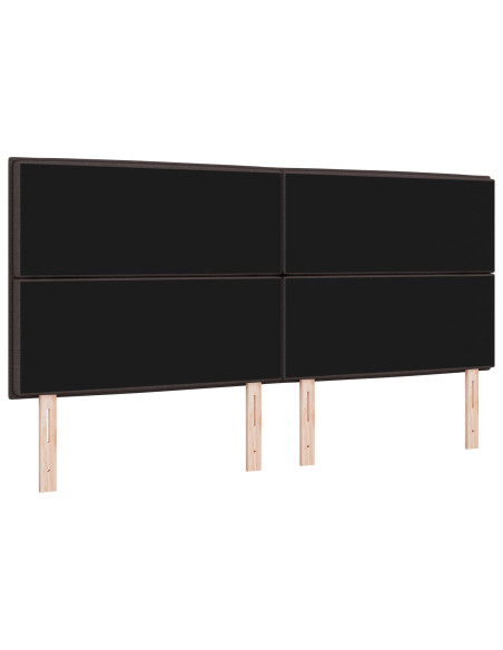 Testiera LED con testiera Marrone Scuro 200 cm Poliestere