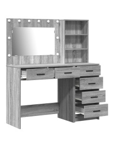 Tavolo da Trucco con cassetto Grigio chiaro 78.5 x 41 x 135 cm