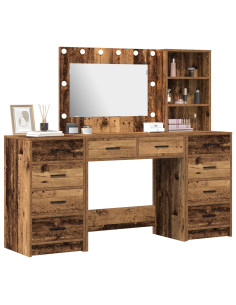 Tavolo da Trucco con cassetto 3 pcs Marrone 40 x 41 x 135 cm