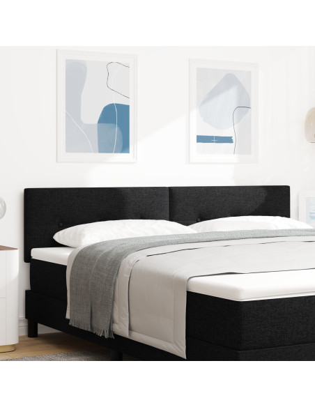 Testata LED imbottita nera 90 cm in tessuto