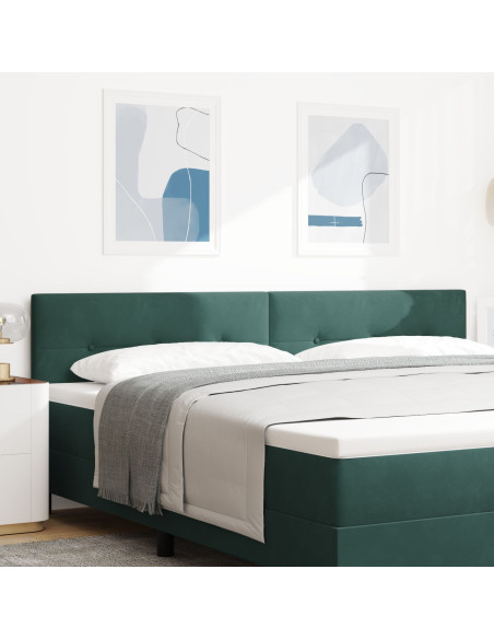 Testata LED con bottoni Verde scuro 100 cm Velluto
