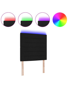 Testiera LED con luci a strisce a LED Nero 100 cm Poliestere 2