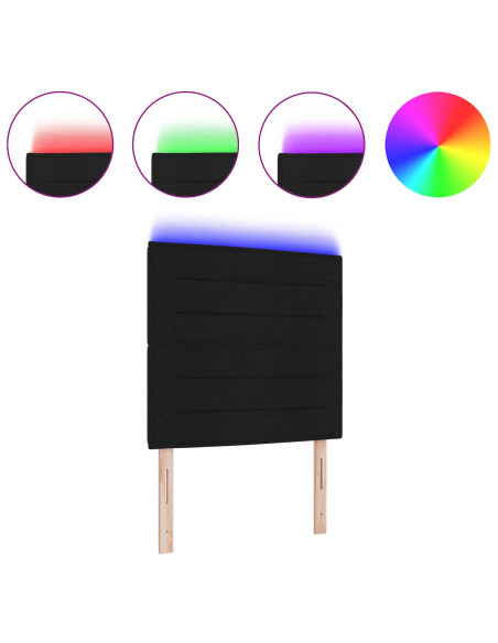 Testiera LED con luci a strisce a LED Nero 100 cm Poliestere