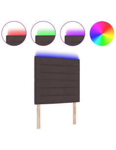 Testiera LED con testiera Marrone Scuro 100 cm Poliestere 2