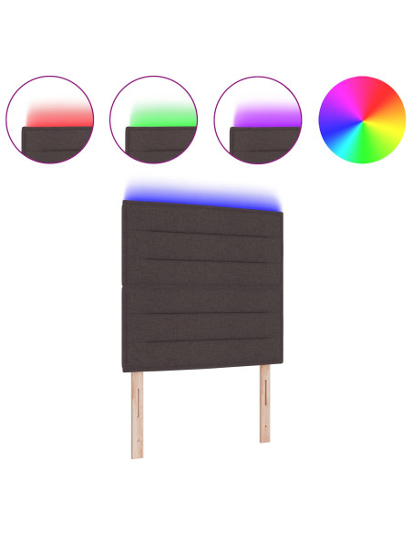 Testiera LED con testiera Marrone Scuro 100 cm Poliestere