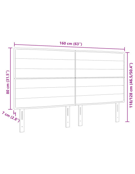 Testata LED Design a Linee Nera 80 cm Tessuto
