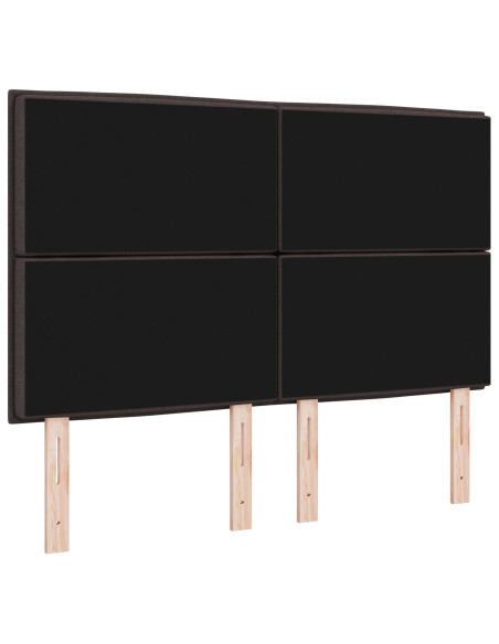 Testiera a LED  Design Linee Marrone Scuro 80 cm Tessuto