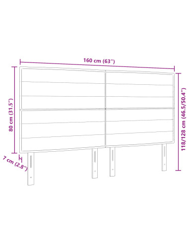 Testiera LED con luci a strisce a LED Blu 160 cm Poliestere