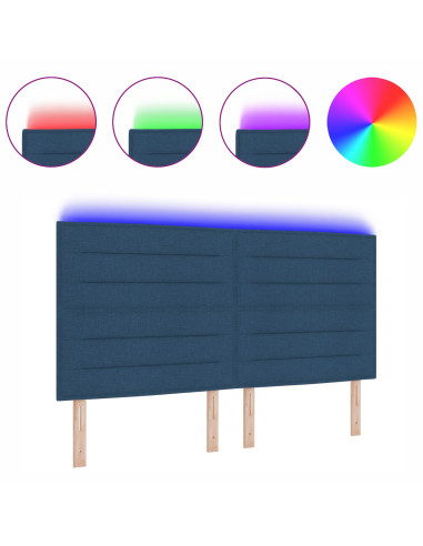 Testiera LED con luci a strisce a LED Blu 180 cm Poliestere