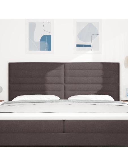 Testiera LED con testiera Marrone Scuro 200 cm Poliestere