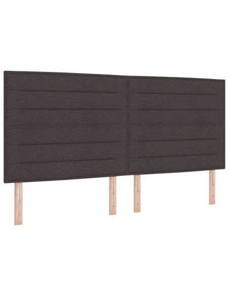 Testiera LED con testiera Marrone Scuro 200 cm Poliestere