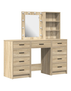 Tavolo da Trucco con cassetto 3 pcs Marrone 40 x 41 x 135 cm 2